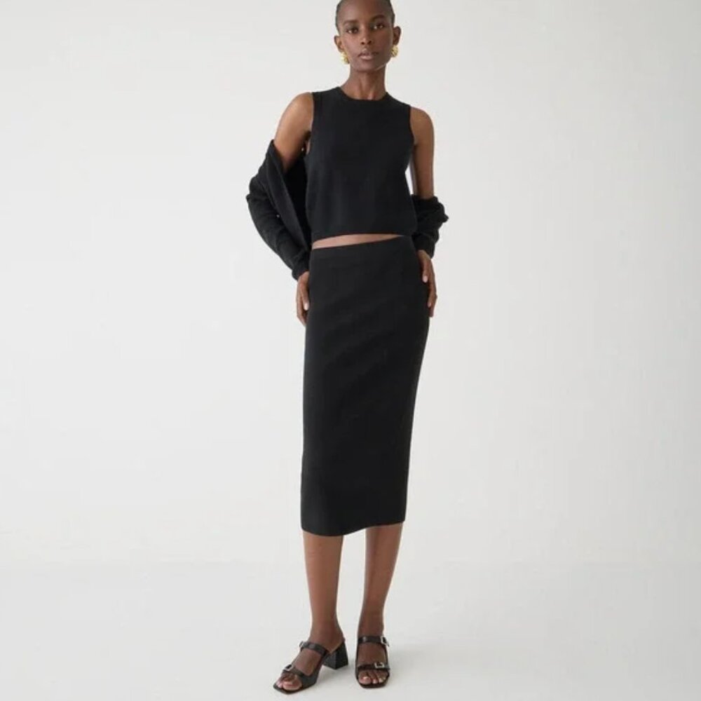 NWT J.Crew Sweater Tube Midi Skirt Black XS